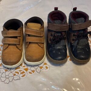 Kids Brown and Navy Winter Boots - Comfortable Everyday Shoes